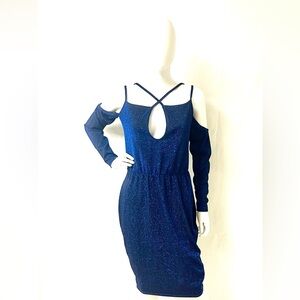 🔥REBDOLLS Plus Size Blue Glitter Midi Dress🔥